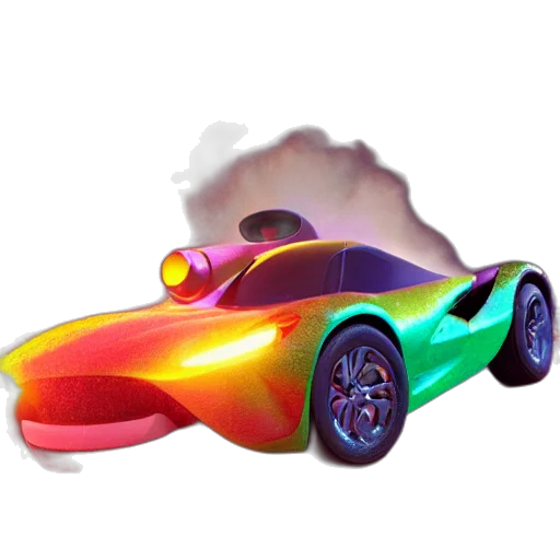 car, shoes, weapon, creature, 3d render, concept art, vaporwave, photorealistic transparent PNG cut-out