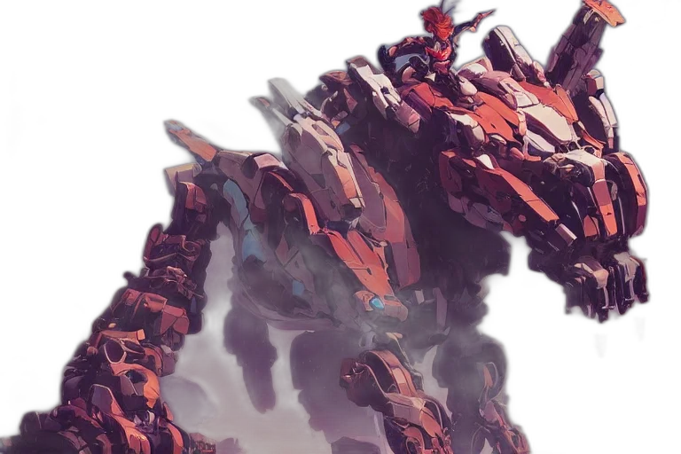 robot, dragon, weapon, creature, concept art, fantasy art, 3d render, outer space transparent PNG cut-out