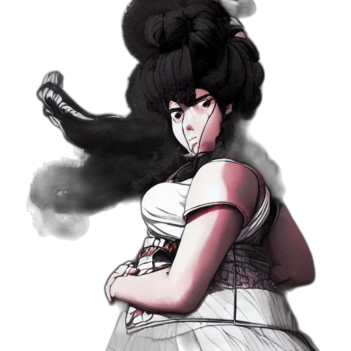 dress, staff, hair, crown, concept art, anime, fantasy art, comic book art transparent PNG cut-out