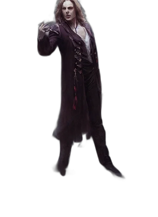 staff, creature, jacket, mask, concept art, 3d render, fantasy art, photorealistic transparent PNG cut-out