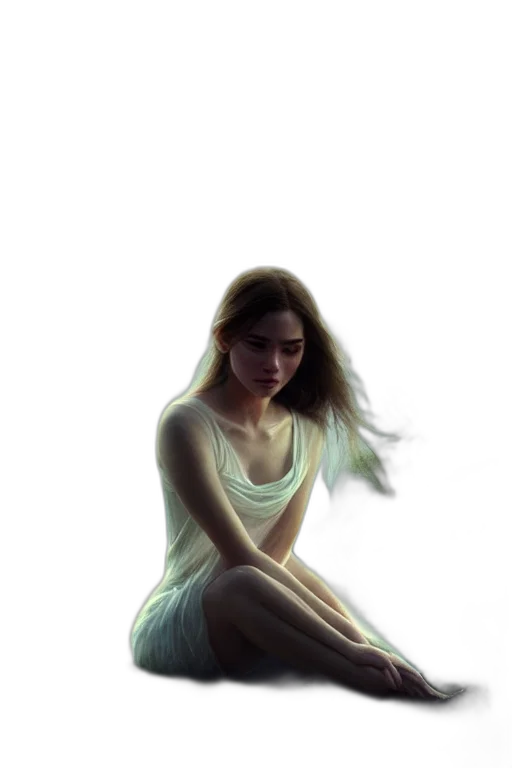 dress, face, hair, creature transparent PNG cut-out