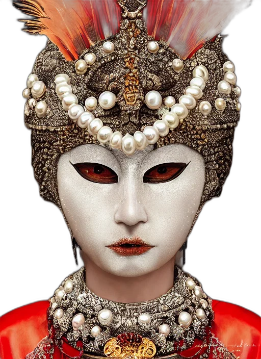 mask, crown, face, jewelry, photorealistic, fantasy art, oil painting, concept art transparent PNG cut-out