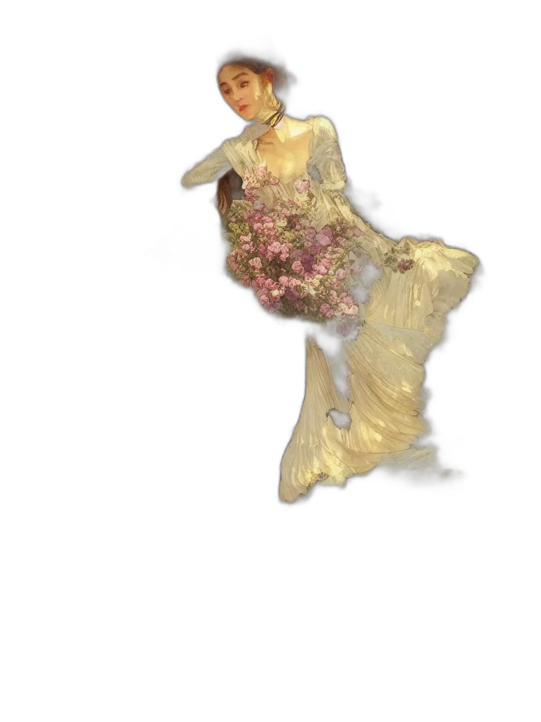 dress, crown, flower, jewelry transparent PNG cut-out