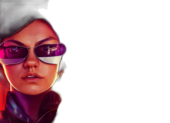 jacket, face, cyberpunk, concept art transparent PNG cut-out