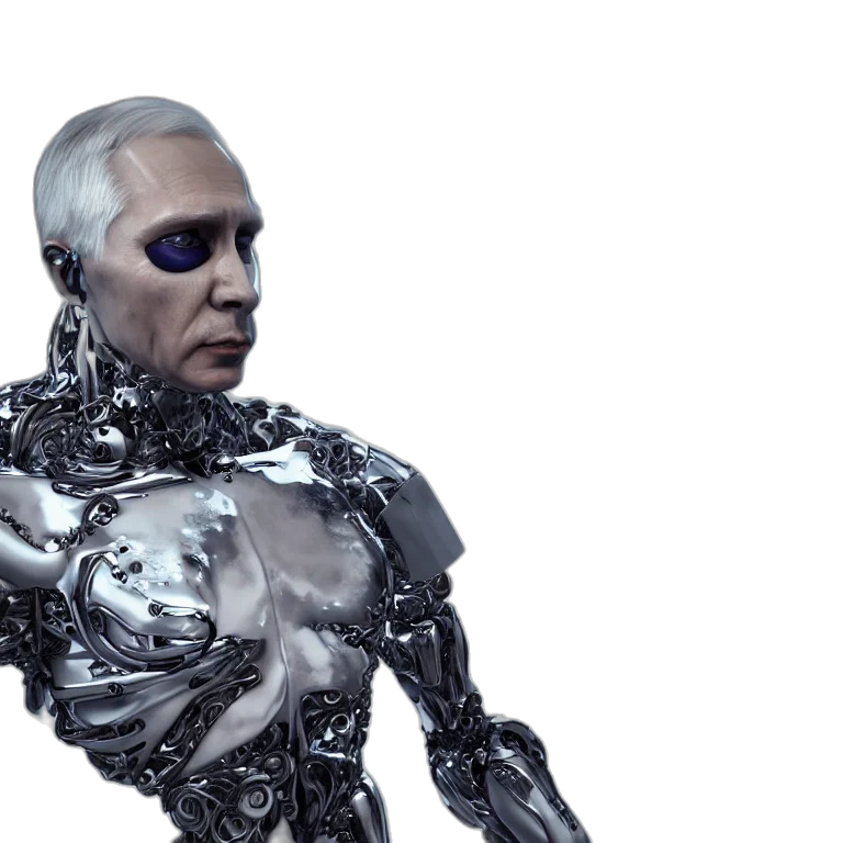 robot, creature, cyberpunk, concept art, 3d render, outer space, octane, render transparent PNG cut-out