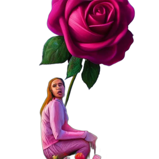 flower, dress, face, jacket transparent PNG cut-out