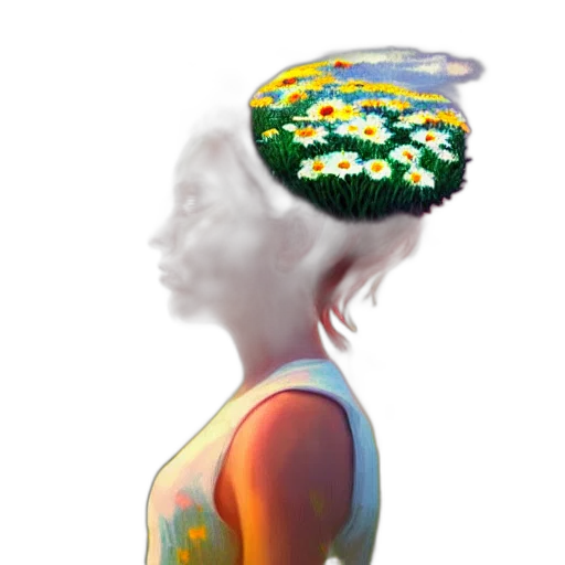 crown, flower, face, hat transparent PNG cut-out