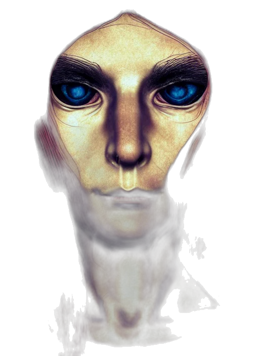 mask, face, robot, creature, concept art, fantasy art, 3d render, photorealistic transparent PNG cut-out
