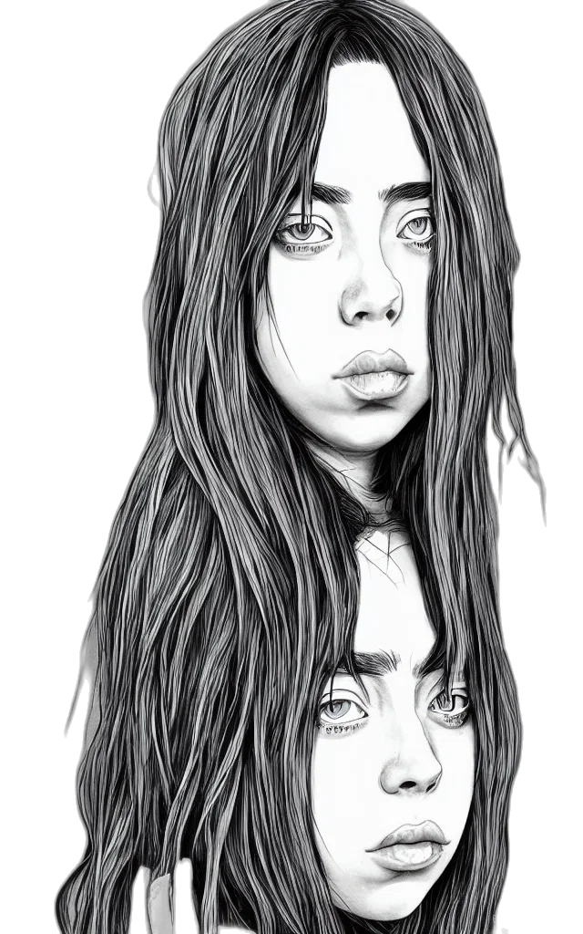 hair, face, creature, mask, photorealistic, cartoon, pencil sketch, fantasy art transparent PNG cut-out