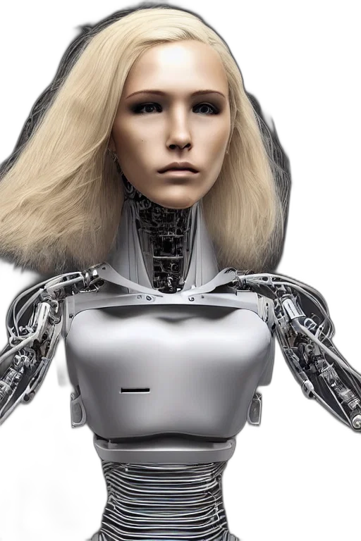 robot, cyberpunk, concept art, 3d render, human, face, female, head transparent PNG cut-out
