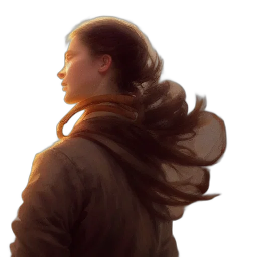 jacket, face, hair, staff transparent PNG cut-out