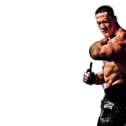 photorealistic, john, cena, destroying transparent PNG cut-out