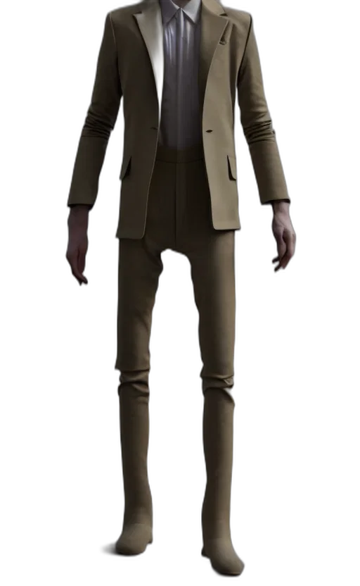 jacket, staff, robot, creature transparent PNG cut-out