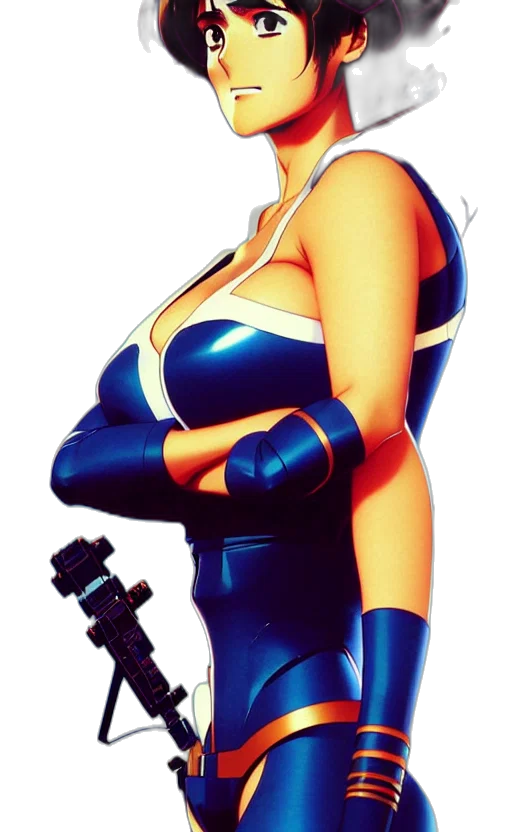robot, dress, weapon, staff, concept art, comic book art, pixel art, cartoon transparent PNG cut-out