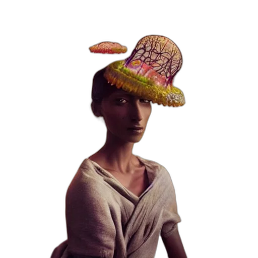 hat, staff, mask, umbrella, photorealistic, 3d render, concept art, pixel art transparent PNG cut-out