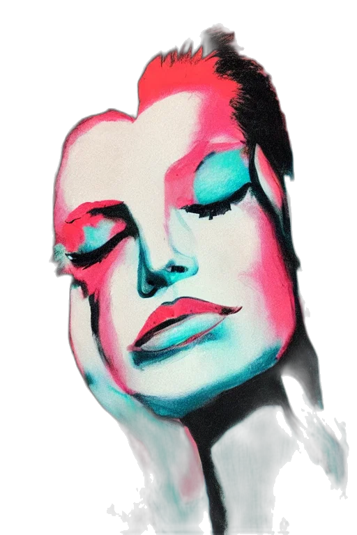 face, mask, watercolor, photorealistic transparent PNG cut-out
