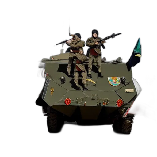weapon, car, concept art, 3d render, russian, soldiers, full, uniform transparent PNG cut-out