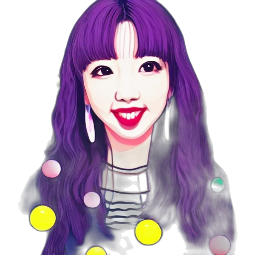 cartoon, photorealistic, anime, fantasy art, illustration, nayeon, twice, bubbles transparent PNG cut-out