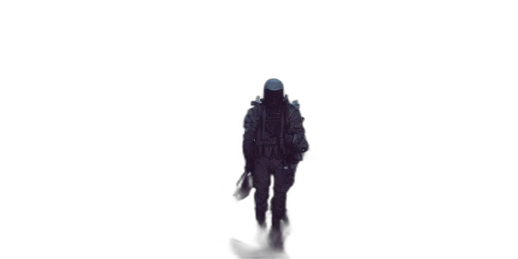 jacket, robot, creature, weapon transparent PNG cut-out