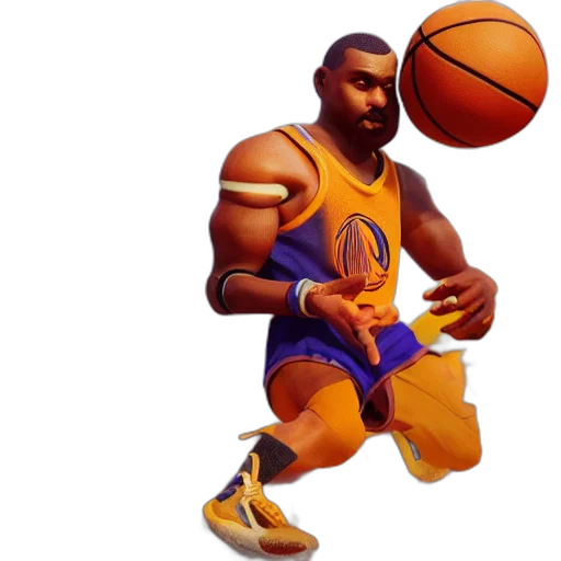 concept art, 3d render, pixel art, cartoon, steve, curry, basketball, player transparent PNG cut-out