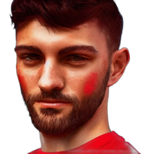 face, hair, photorealistic, fantasy art, concept art, cartoon, red, guy transparent PNG cut-out