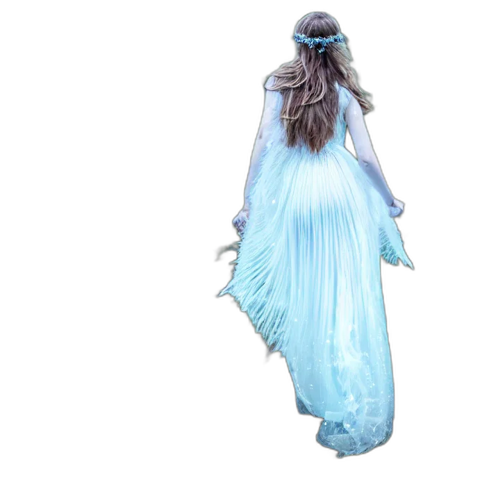 dress, creature, hair, concept art transparent PNG cut-out