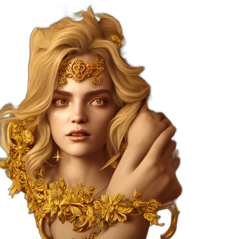 jewelry, crown, fantasy art, concept art, 3d render, photorealistic, golden, earth tones transparent PNG cut-out