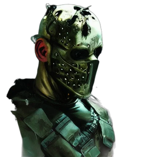mask, concept art, cyberpunk, 3d render transparent PNG cut-out