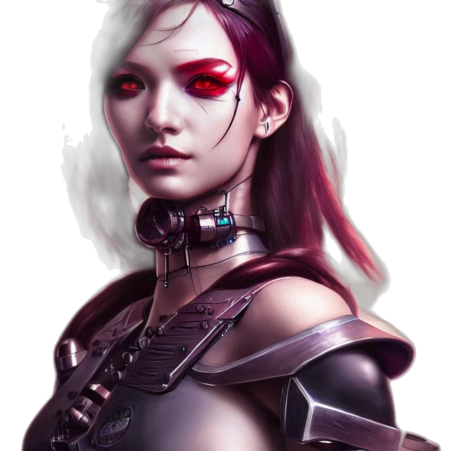 robot, face, weapon, mask, cyberpunk, fantasy art, concept art, photorealistic transparent PNG cut-out