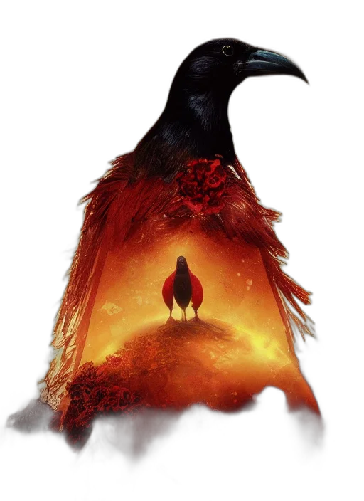 animal, creature, dragon, concept art, fantasy art, fire, red, golden transparent PNG cut-out