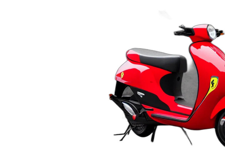 3d render, scooter, designed, produced, ferrari transparent PNG cut-out