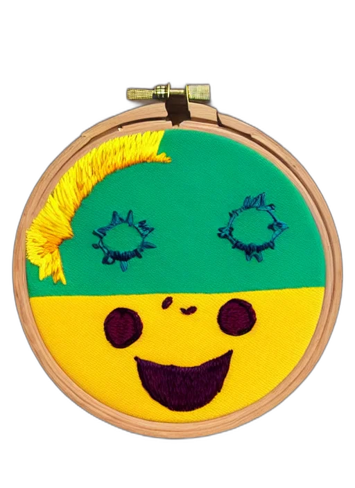 jewelry, staff, mask, face, embroidered, cute, little, smiling transparent PNG cut-out