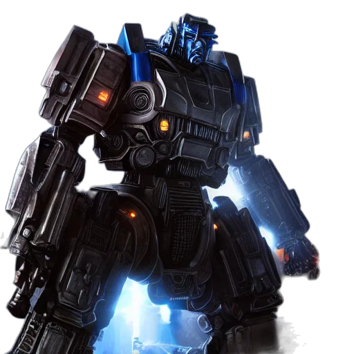 robot, weapon, concept art, 3d render transparent PNG cut-out