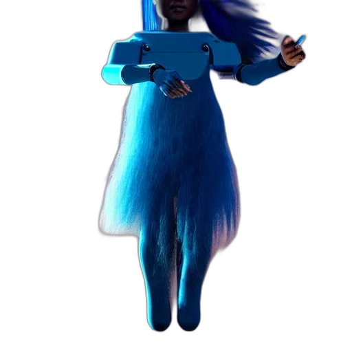 staff, dress, creature, hair transparent PNG cut-out