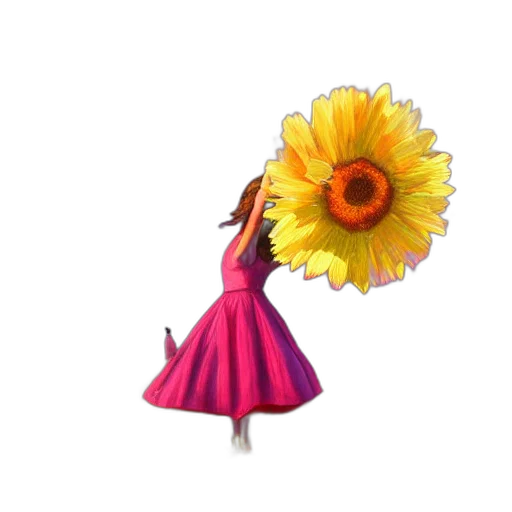 flower, umbrella, dress, staff transparent PNG cut-out