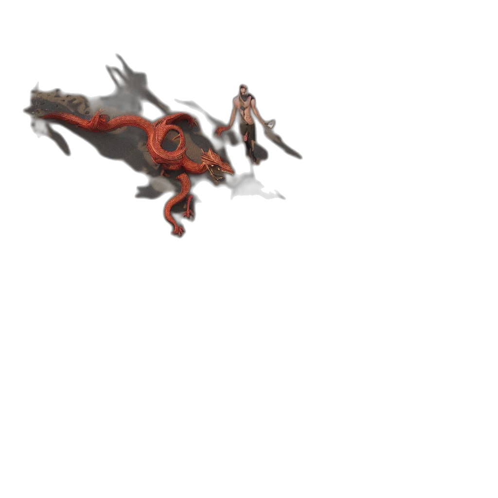 weapon, dragon, creature, staff, concept art, pixel art, 3d render, fantasy art transparent PNG cut-out