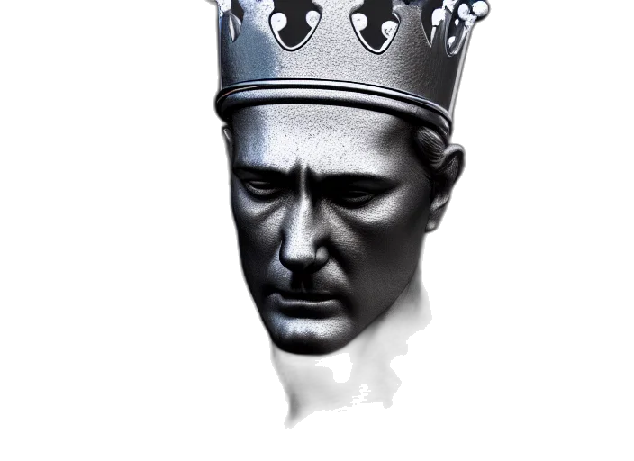 crown, face, mask, hat, photorealistic, 3d render, concept art, king transparent PNG cut-out