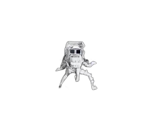 robot, creature, animal, mask, concept art, pixel art, cartoon, 3d render transparent PNG cut-out