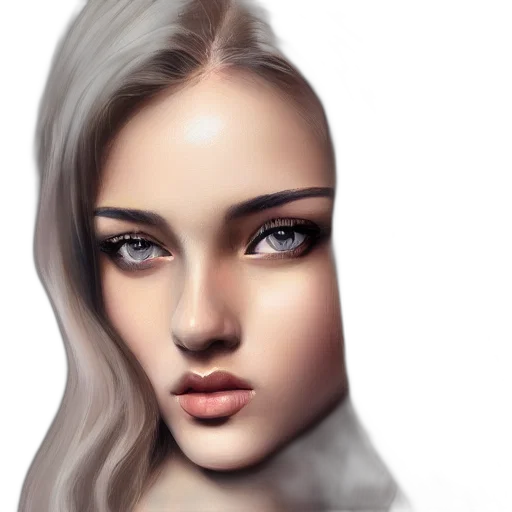 face, hair, jewelry, crown, photorealistic, fantasy art, 3d render, oil painting transparent PNG cut-out