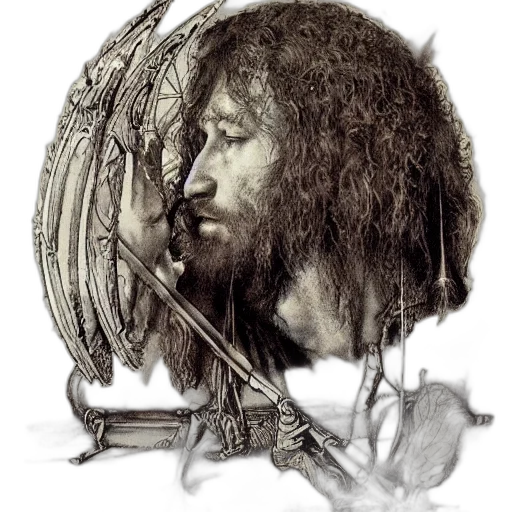 hair, face, sword, mask transparent PNG cut-out