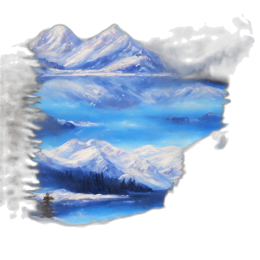 jacket, crown, watercolor, concept art, fantasy art, photorealistic, snow, fog transparent PNG cut-out