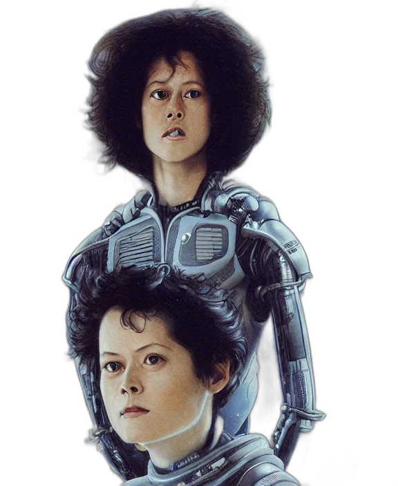 robot, hair, concept art, comic book art transparent PNG cut-out
