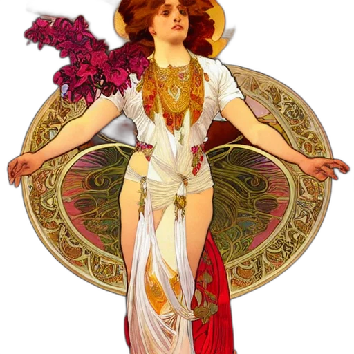 dress, staff, concept art, fantasy art, pixel art, red, golden, colorful transparent PNG cut-out