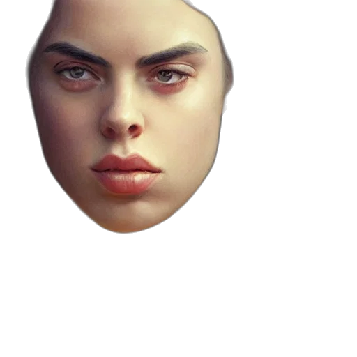 face, mask, hat, jewelry, photorealistic, 3d render, concept art, fantasy art transparent PNG cut-out