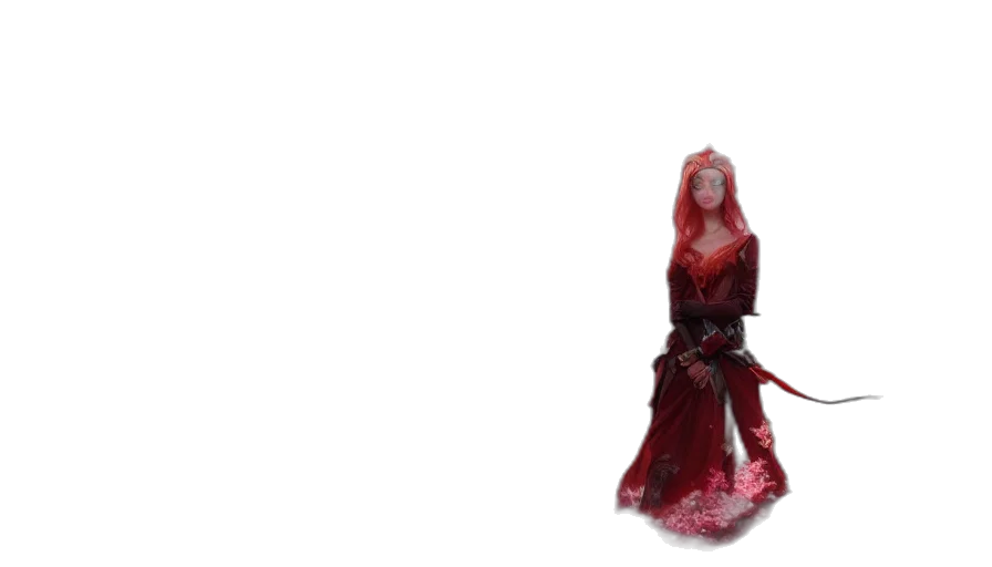 dress, staff, 3d render, concept art transparent PNG cut-out