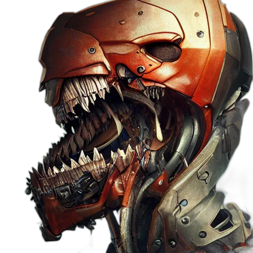 robot, mask, creature, weapon transparent PNG cut-out
