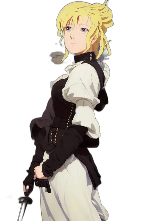 staff, jacket, dress, weapon, concept art, anime, pixel art, cartoon transparent PNG cut-out