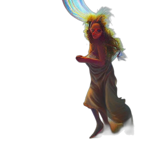 staff, hair, creature, dress transparent PNG cut-out