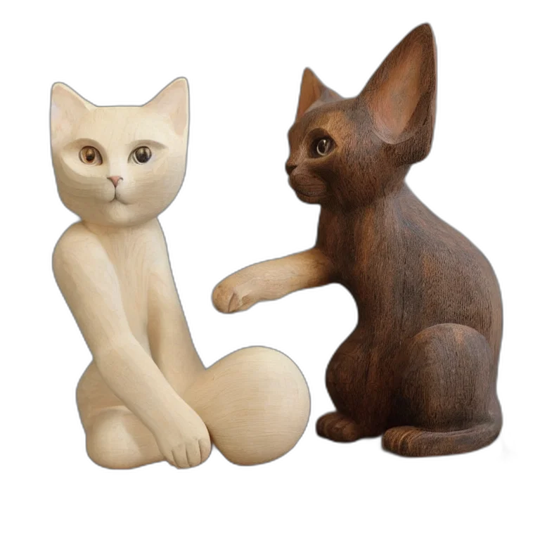 3d render, photorealistic, concept art, realistic, wooden, sculpture, art, toys transparent PNG cut-out