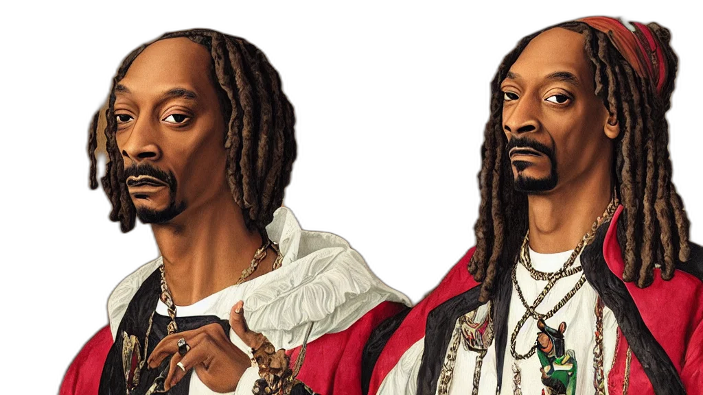 photorealistic, concept art, fantasy art, cartoon, snoop, dog, renaissance, portrait transparent PNG cut-out